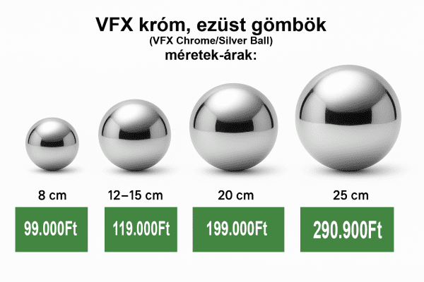 VFX króm ezüst labda (gömb+nyél) - Image 2